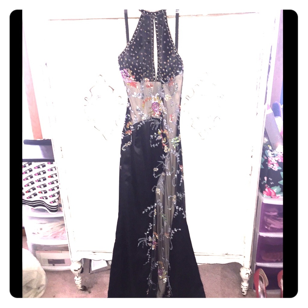 Beautiful jovani black beaded prom dress